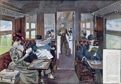 Speisewagen in einem Luxuszug von Georges Bertin Scott